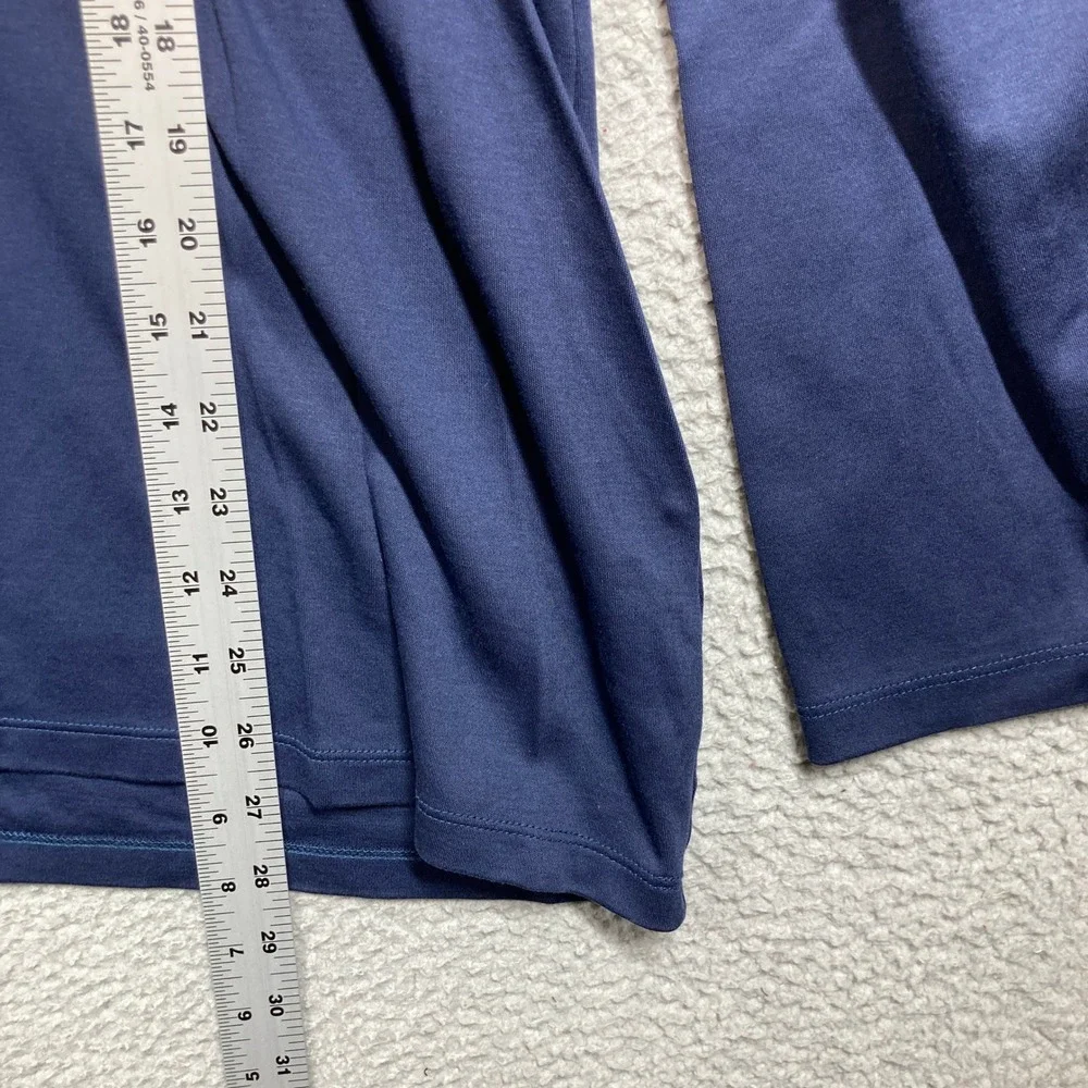 L.L. Bean Cowl Neck Top Women 2X Navy Blue Supima Cotton Long Sleeve Comfort